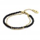 BLACK AGATE BEADS AND GOURMET CHAIN