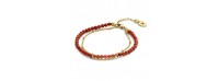 RED AGATE BEADS AND GOURMET CHAIN