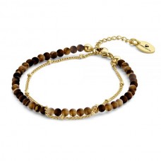TIGER EYE AGATE BEADS AND GOURMET CHAIN