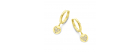 HEART CRYSTAL HOOPS EARRINGS