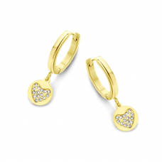 HEART CRYSTAL HOOPS EARRINGS
