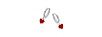 WHITE HEART HOOPS EARRINGS