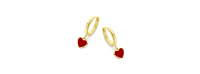 RED HEART HOOPS EARRINGS