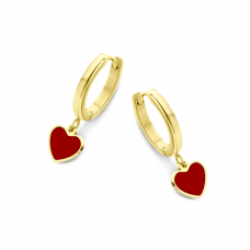 RED HEART HOOPS EARRINGS