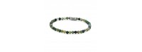 Moss Agate Bracelet with Hematite Bead and Steel Element