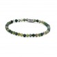 Moss Agate Bracelet with Hematite Bead and Steel Element