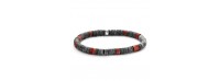 Bracelet with Grey and Red Beads 