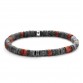 Bracelet with Grey and Red Beads 