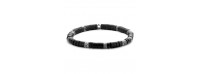 Bracelet with Grey and Black Beads 