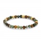 Bracelet with green and brown beads mix