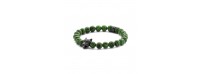 Bracelet Steel matt malachite beads