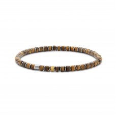 Βracelet Steel tiger eye beads