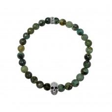 Kaliber african turquoise bracelet with stainless steel Skull bead