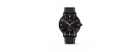 Kaliber Watch with Black Leather Strap and Black Plated 40MM Case