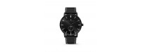 Kaliber Watch with Black Leather Strap and Black Plated 40MM Case
