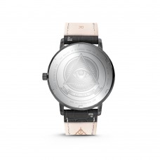 Kaliber Watch with Black Leather Strap and Black Plated 40MM Case