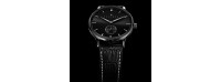 Kaliber Watch with Black Leather Strap and Black Plated 40MM Case