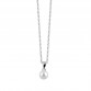 Silver necklace fresh water pearl, 40+5cm rhodium