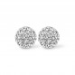 Silver earrings 8mm round grey crystal rhodium