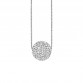 Silver necklace 14mm grey crystal ball 42+3cm rhodium