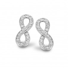 Silver Earrings Infinity White CZ rhodium