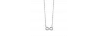 Silver Necklace with Infinity white CZ 40+5cm rhodium