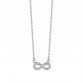 Silver Necklace with Infinity white CZ 40+5cm rhodium