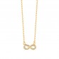 Silver Necklace with Infinity white CZ 40+5cm gold plated
