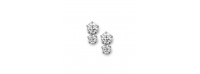 Silver Solitaire Earrings White CZ rhodium