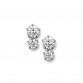 Silver Solitaire Earrings White CZ rhodium