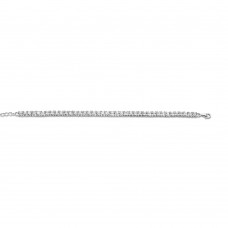 Silver Bracelet 4MM Square White CZ rhodium 17+3cm – 4mm