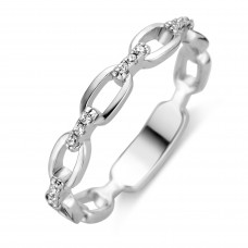 Silver Ring white CZ RHO