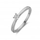 Silver ring solitair white cz rhodium 4mm