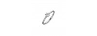 Silver ring solitair white round cz rhodium 4mm