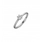 Silver ring solitair white round cz rhodium 4mm