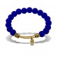 CLEAR BLUE BEADS GOLD